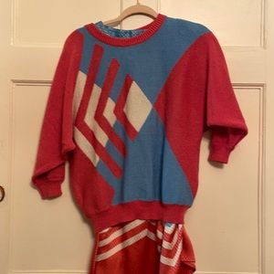 50% off sale 🌟💓🌟 Fab Vintage two piece polyester sweater & skirt 80s Loehma…